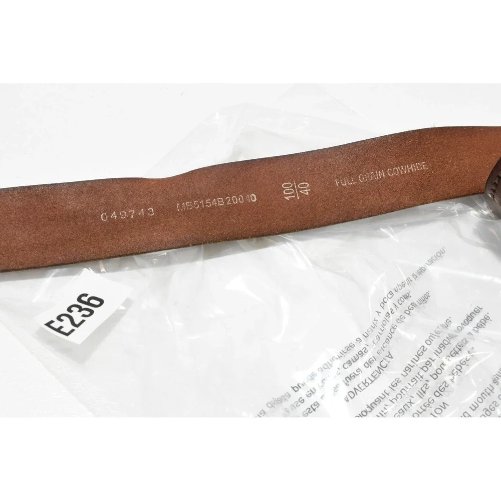 VTG Fossil Leather Dress Belt Mens 40 Brown Antique Silver Buckle MB5154B200